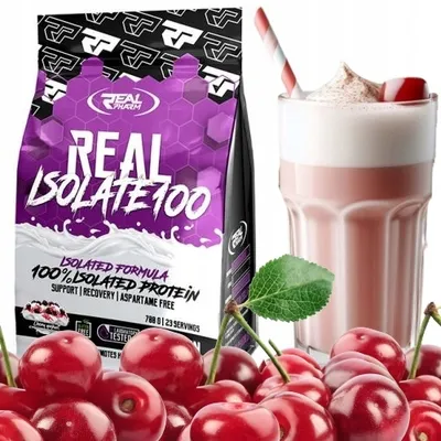 Productafbeelding van Real Pharm Real Isolate 100 WPI 700 g - Wei-eiwit isolaat, proteïnepoeder, smaak: kers-yoghurt