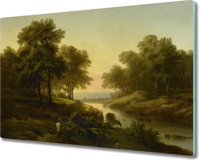 Produktbild von Coloray Küchenbrett Kochplattenabdeckung Hackbrett Schneidebrett Herdabdeckplatte 80x52 cm - Landschaft Fluss Wald Natur