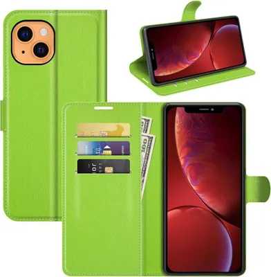 Produktbild von König Design Hülle kompatibel mit Apple iPhone 13 mini Kunstleder Handyhülle - Handy Case Grün