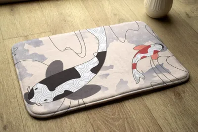Obrázek produktu pro Koupelnová předložka - Koberec do koupelny - Absorpční rohožka Sprchové koberce - 75x45 cm - Koi kapr