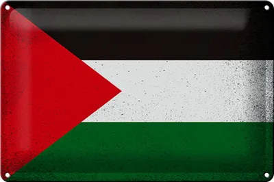 Produktbild von Blechschild Flagge Palästina 30x20cm Flag Palestine Vintage