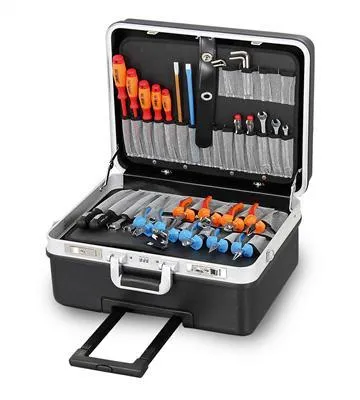 Image de Coffre à outils Basic, en ABS résistant aux chocs, avec roulettes