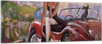 Produktbild von Bilder auf glas - frau modern - 140x50cm - Glasbilder - Wandbilder - Bilder - Kunstdruck - zum Aufhängen bereit - Wanddekoration aus Glas - Glas Bilder - Wandbild auf Glas - Einteilig - GAB140x50-3468