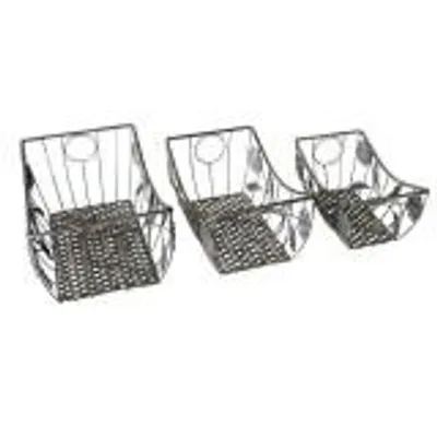 Produktbild von Dekokörbe Set 3tlg. eckig antik grau Metall Korb Dekokorb Pflanzkorb Korbset