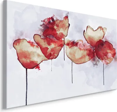 Produktbild von Fabelhafte Canvas LEINWAND BILDER 40x30 cm XXL Kunstdruck Natur Blumen Mohnblumen