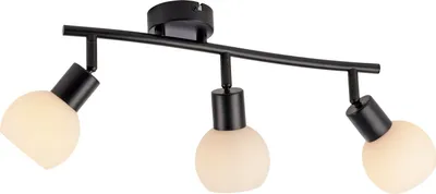 Immagine prodotto di Faretto LED - 56 x 26 cm - 3 luci - nero - bianco - metallo - vetro opale