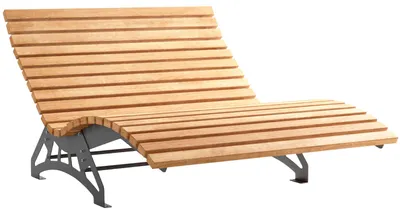 Produktbild von SOTECH Gartenliege LOUNGER Komplett-Set 1500 mm breit – Edelstahl schwarz, Holzlatten Lärche, Sonnenliege