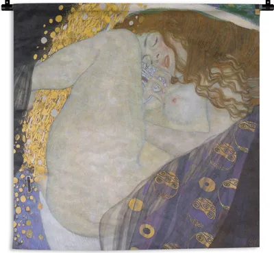 Produktbild von MuchoWow® Wandteppich Wandbehang Danaë - Gemälde von Gustav Klimt 150x150 cm Tapisserie Dekoration Wandtuch - Wohnaccessoires - Modernes