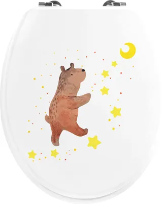 Produktbild von Mr. & Mrs. Panda bambus wc sitz Bär Träume - Weiß - Geschenk, Traum, klo deckel, Teddy, Toilettendeckel, Klodeckel, Traumdeutung, WC-Sitz, Träumen, Holz, Brille