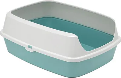 Image de Chat de toilette MARYLOO 50 cm avec rebord haut, bleu clair