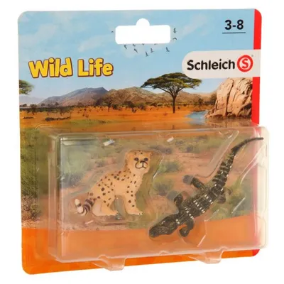 Produktbild von Schleich 87394 - Wild Life - Gepardenbaby und Alligator-Jungtier