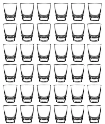36 Schnapsgläser aus Glas, klar, mit dickem Boden, 35 ml