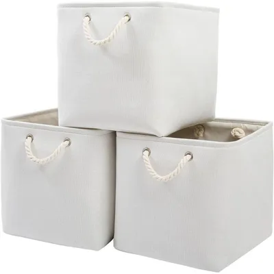 Productafbeelding van Opbergbox van stof, 33 x 38 x 33 cm, wit, 1 stuks