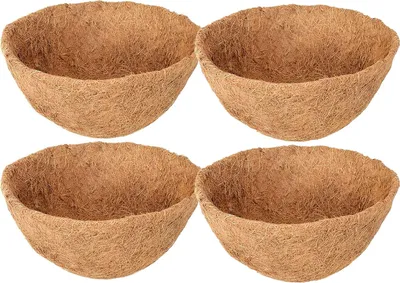 Produktbild von 14 Zoll, 4er-Packung runde Kokosfaser-Einsätze für Hängekörbe, Kokosfaser-Einsätze für Blumenampeln, Kokosfaser-Einsätze, Kokosfaser-Pflanzkorb-Einsätze, Kokosfaser-Matte zum Aufhängen von Blumentöpfen