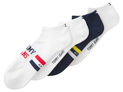 Produktbild von Tommy Hilfiger - Knöchelsocken für Herren, Frottee (4er-Pack) NA1048 (38 EU - 42 EU) (Weiß/Blau)