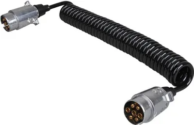 Produktbild von Spiralkabel 4,5M Anhängerkabel 2x Stecker Verbindungskabel 7 polig Spiralleitung