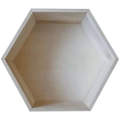Produktbild von Holzregal sechseckig 30 x 26,5 x 10 cm