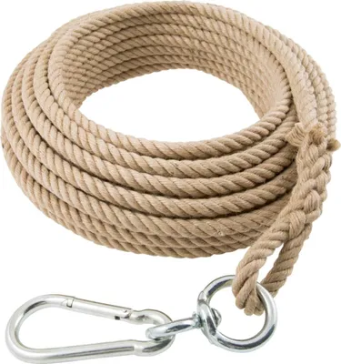 Produktbild von Hanfseil 16 mm, 30 m lang, Schlaufe, Karabiner