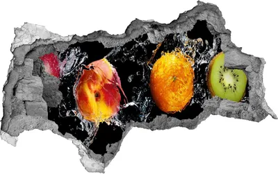Produktbild von Selbstklebender Loch-3D-Aufkleber 95x73 cm Obst und Wasser