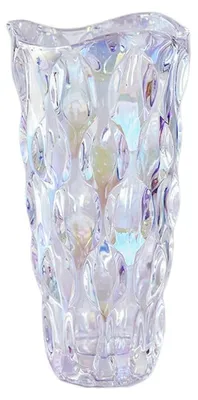 Produktbild von Elzusha – Bohémien-inspirierte Glasvase mit Blumenmuster, 24 cm hoch