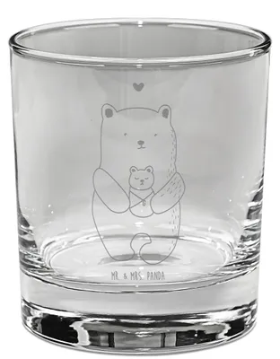 Produktbild von Mr. & Mrs. Panda Whiskyglas Bär Baby - Transparent - Geschenk, Tumbler, Glas, Nichte, Taufe, Geburtstag, Lowball, Gravur, Whiskey, Teddy, Mutter