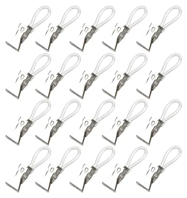 Handtuchclips, 20 Stück, Metall, silber, für Küche und Bad