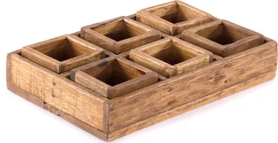 Obrázok produktu pre SADA KUFOROV "CUBO II" | teakové drevo / mahagón | rozkladacia sada | počet: 6 krabíc