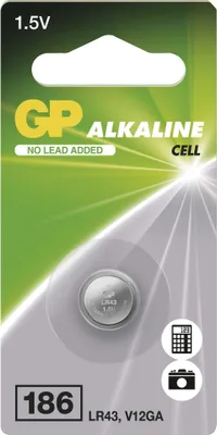 Alkalická knoflíková baterie GP 186F (LR43), 1 ks