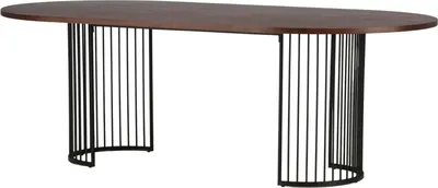 Immagine prodotto di FURNLUX Tavolo da pranzo Hamneskar Noce Und Nero 110cm / Hauptfarbe: Braun / Dimensioni: 110 x 220 x 75 cm