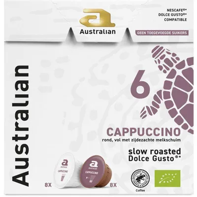 Produktbild von Australian Dolce Gusto Cappuccino Kapseln 172g, cremiger Milchschaum, intensiver Geschmack