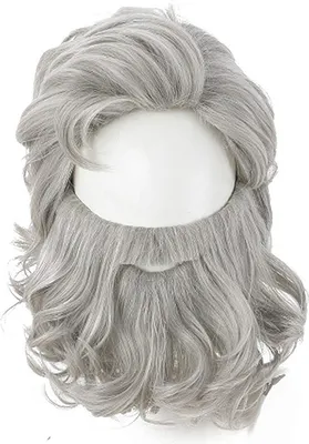 Immagine prodotto di INF Set barba e parrucca da Babbo Natale per Natale Grigio