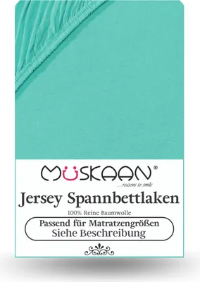 Produktbild von Jersey Spannbettlaken 90x200 cm - 100x200 cm Mint - 100% Baumwolle