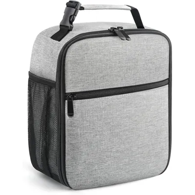 Productafbeelding van Lunchtas met isolatie voor dames en heren – Kleine lunchbox voor kantoor, werk en picknick, grijs