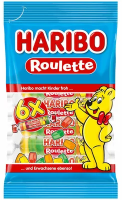 Image de Haribo Roulette, gomme aux fruits, gomme au vin, en sachet, sachet, 150 g
