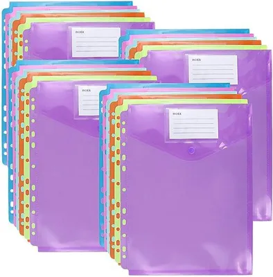 Immagine prodotto di Raccoglitore A4 - 24 pezzi - 11 fori - Colorato - Per l'ufficio e la casa - 24 pezzi - 11 fori - Colorato