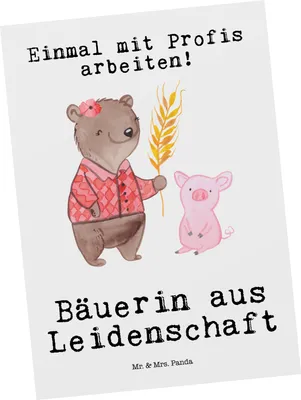 Produktbild von Mr. & Mrs. Panda Postkarte Bäuerin Leidenschaft - Weiß - Geschenk, Spruch, Grußkarte, Ansichtskarten, Lustig, Postkarten, Tierwirtin, Bauernhof, Ansichtskarte, Fotokarte