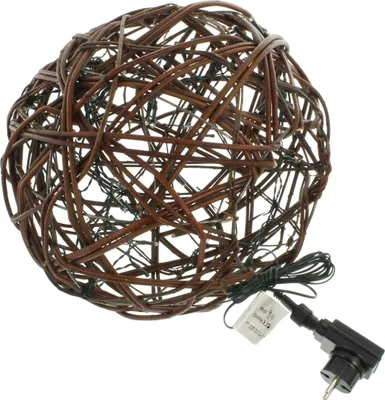 Produktbild von Deko Kugel "Lichterzauber" aus Weide, 50 LED Lichter, Tisch Lampe Leuchte Kette