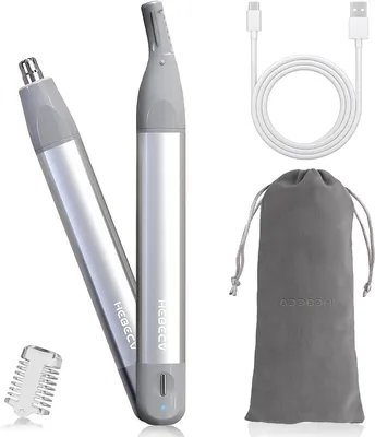 Image de Coupe-barbe 2-en-1 - Soins du visage - Rasage et épilation - Rechargeable et étanche - 1448 cm - Argent