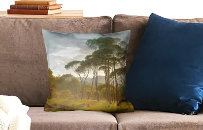 Produktbild von MuchoWow® Zierkissen Sofakissen Wohnzimmer Dekokissen 45x45 cm Italienische Landschaft mit Zirbelkiefer - Gemälde von Hendrik Voogd - Schlafpolster - Polster für das Sofa