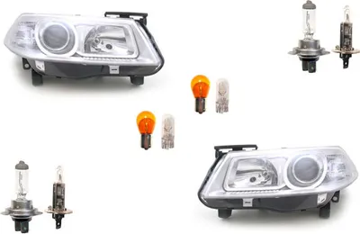 Produktbild von Scheinwerfer passend für Renault Megane II 01/06- Leuchtmittel Set Li Re 7701063218 260603054R 7701063220 260103726R Johns
