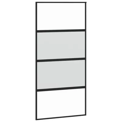 Produktbild von Schiebetür Schwarz 102,5x205 cm Hartglas und Aluminium