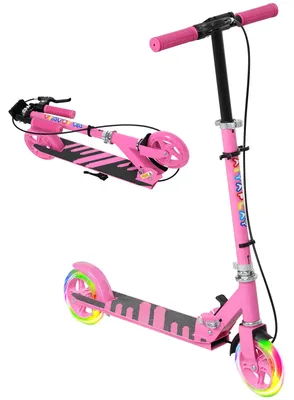 Immagine prodotto di AIYAPLAY Monopattino per Bambini 3-8 Anni con Ruote Luminose, Impugnatura Regolabile e Freno Posteriore, Rosa
