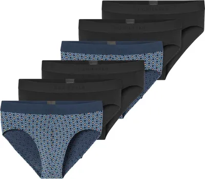 Produktbild von Schiesser 6er Pack 95/5 Organic Baumwolle Rio Slip / Unterhose Sportlicher Webgummibund mit kontraststarkem Logo , Bequeme Beinausschnitte, In perfekt sitzender, elastischer Single-Jersey-Qualität