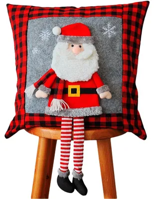 Produktbild von Kissen-Bezug Weihnachtsmann grau bunt 40x40 cm