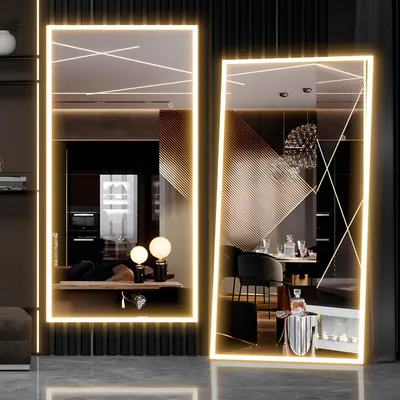 Immagine prodotto di Specchio a figura intera LED, dimmerabile, 180x80 cm, bianco, con supporto