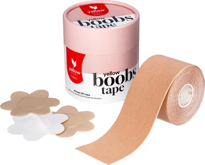 Produktbild von yellowSPORT yellowBOOBS TAPE - Busenformendes Band mit Brustwarzen - 5 cm x 5 m - Beige - 1 Stk.