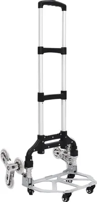 Immagine prodotto di Carrello saliscale - Carrello pieghevole - Portata 68 kg - Lega di alluminio - Ruote per scale - Per la spesa, l'aeroporto e il trasporto