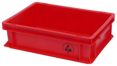 Produktbild von Warmbier Lagerbehälter IDP-STAT, ESD, 300 x 200 x 120 mm, rot 5311.R.05