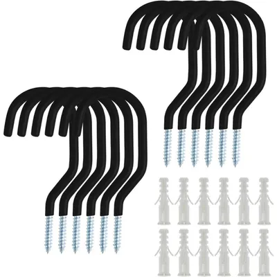 Productafbeelding van Fietsophangers, 12 stuks, zwart, met uitbreidingsbuizen