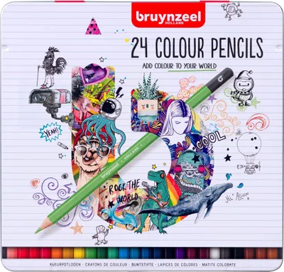 Image de Bruynzeel - Crayon de couleur Bruynzeel Blanc Can 24st | Mettre un 24 -pcs